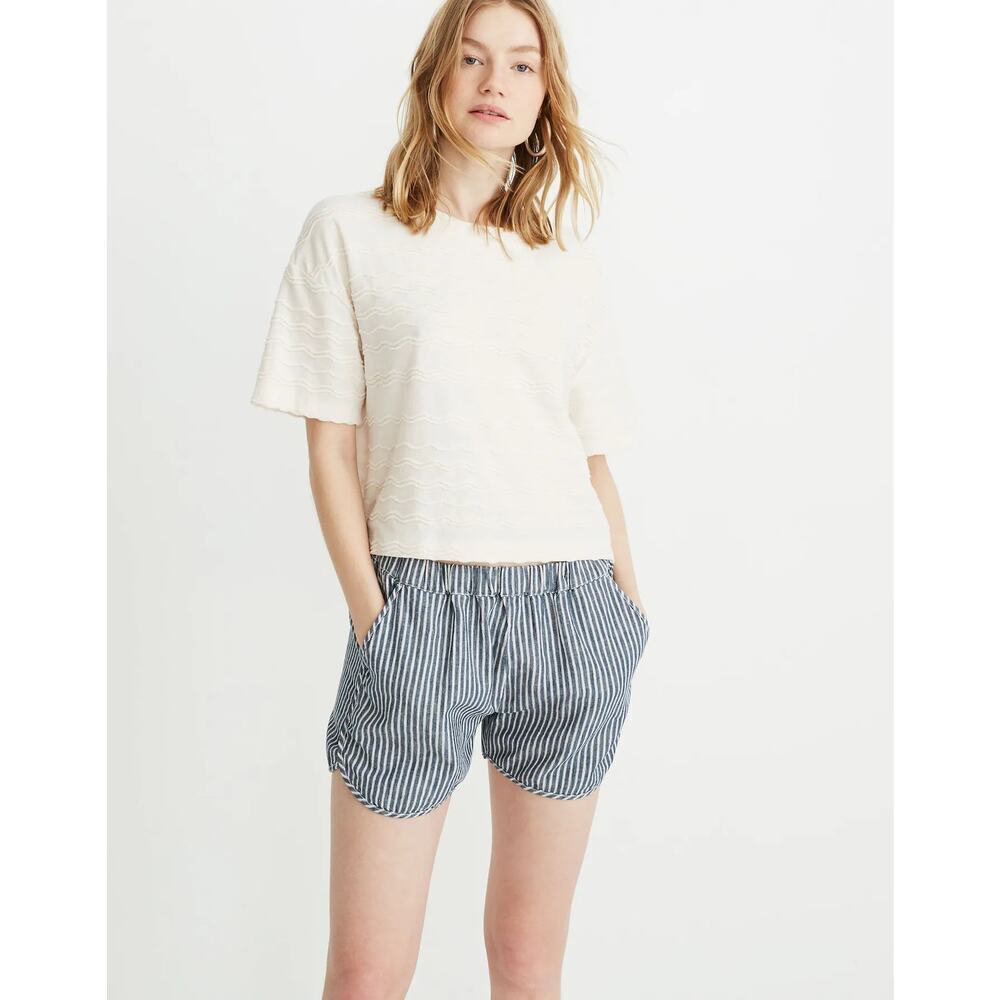 Madewell Scallop Stripe Texture & Thread Top – Size XS